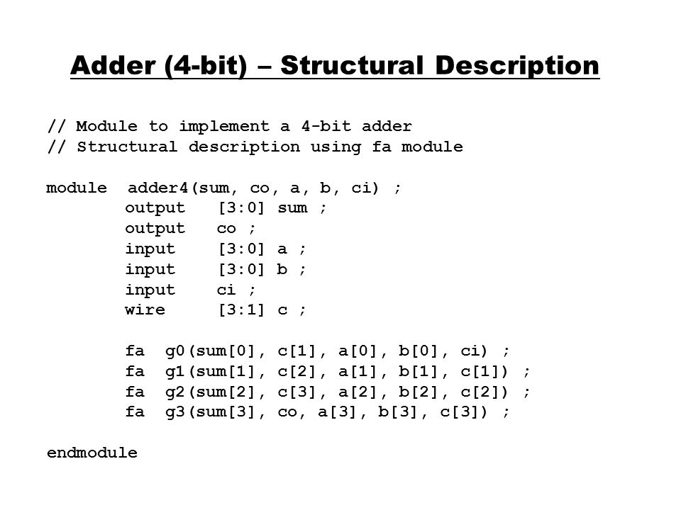 4 bit full adder verilog