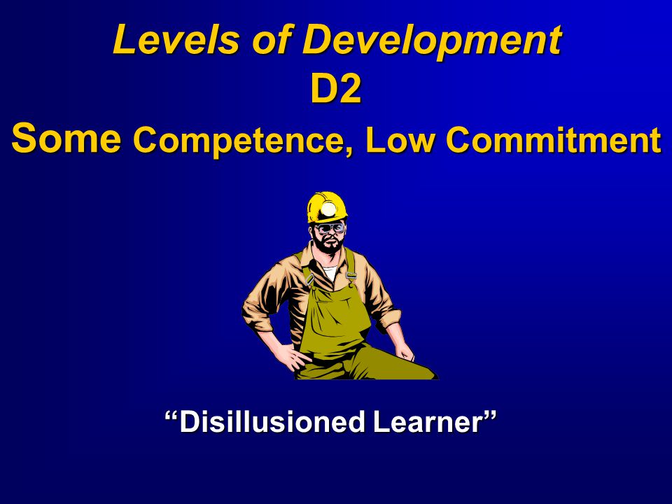 Levels of Development D2 Some Competence, Low Commitment
