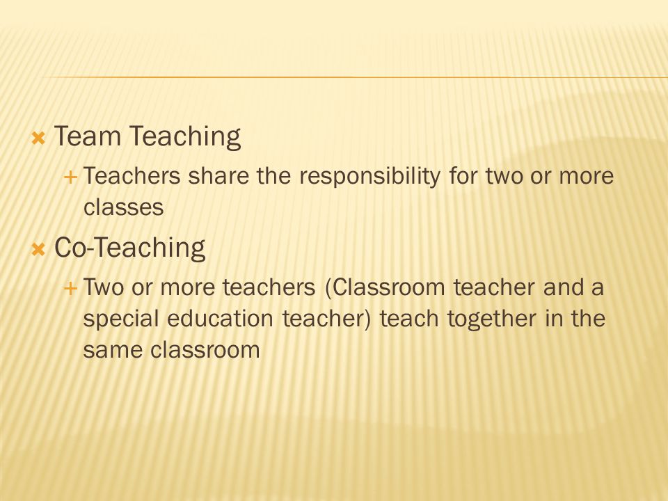 Team Teaching Co-Teaching