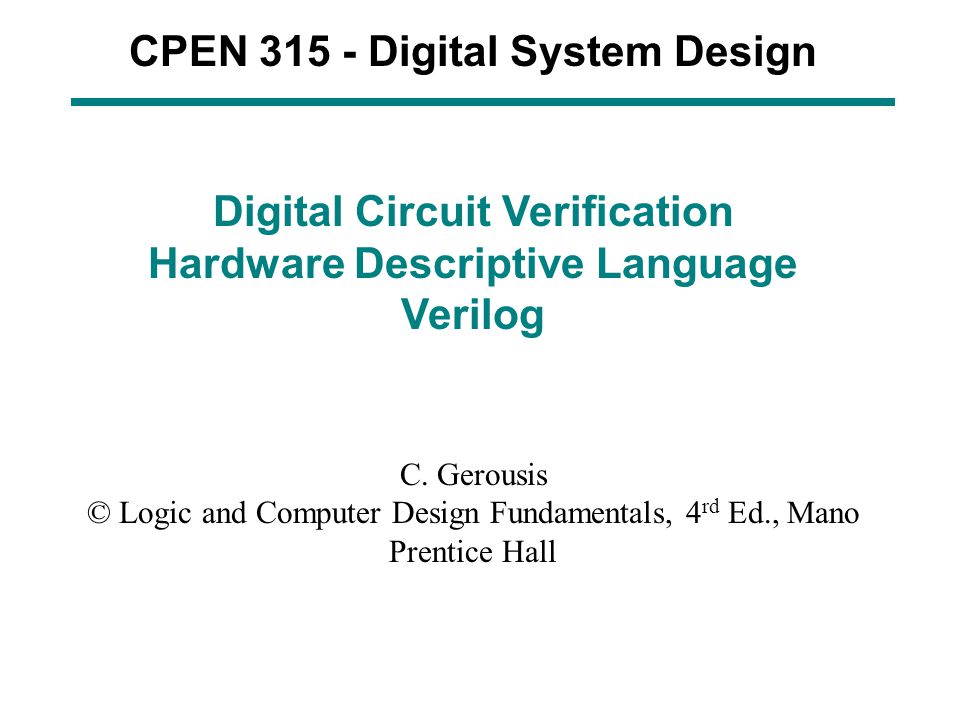CPEN Digital System Design