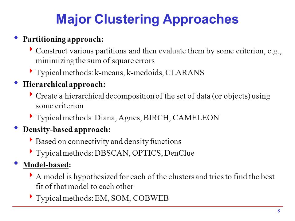 Major Clustering Approaches