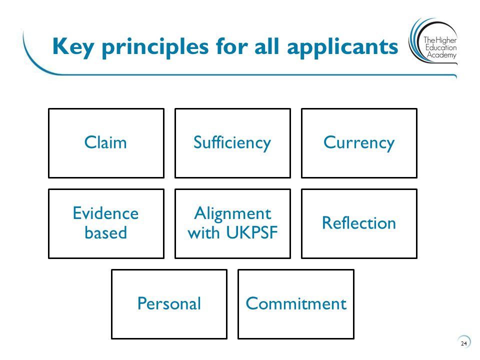 Key principles for all applicants