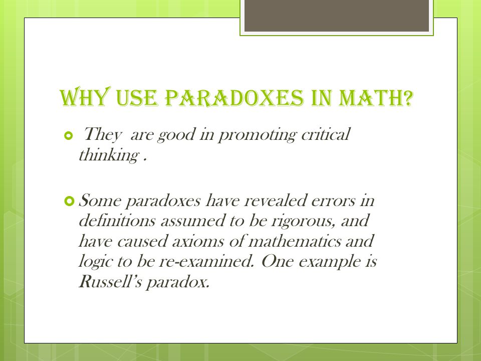 Paradoxes In Mathematics Ppt Video Online Download