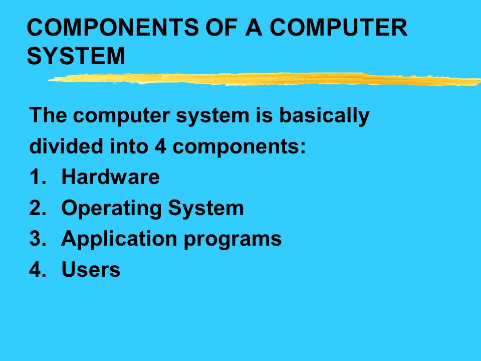 COMPONENTS OF A COMPUTER SYSTEM