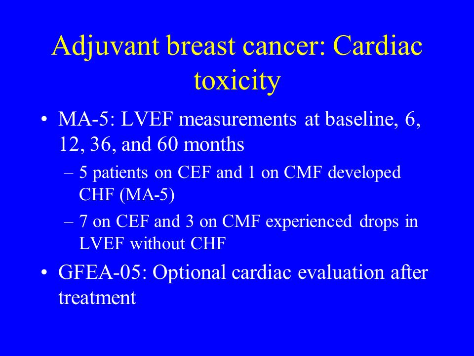 Adjuvant breast cancer: Cardiac toxicity