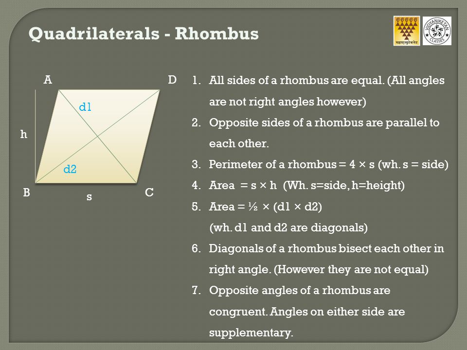 Quadrilaterals - Rhombus