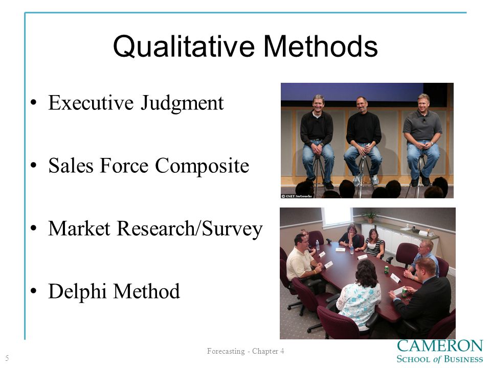 Qualitative Methods Executive Judgment Sales Force Composite