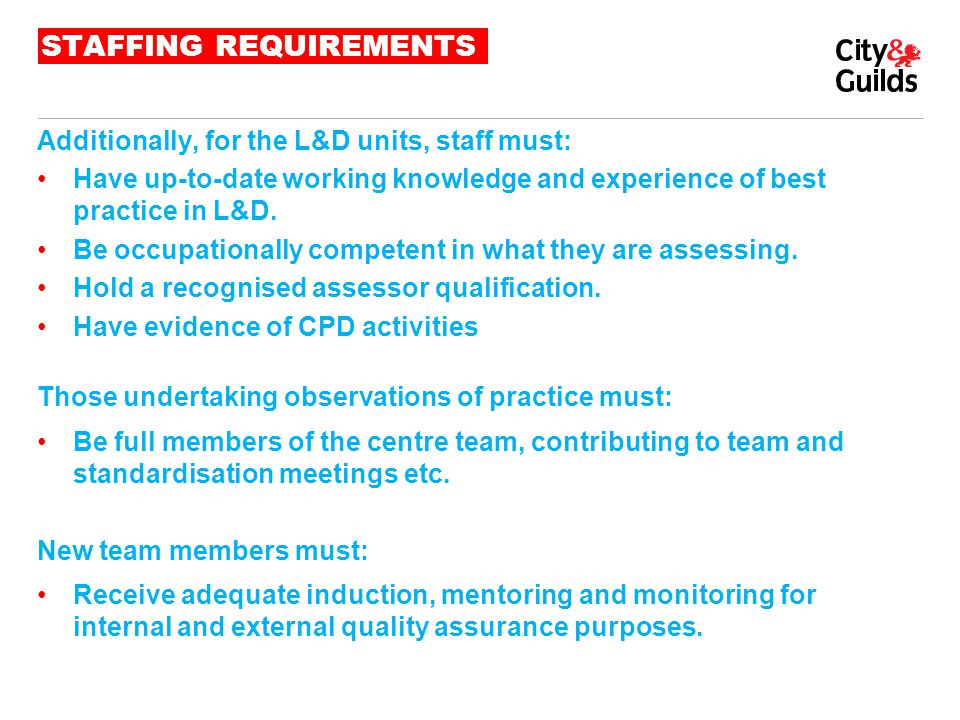 STAFFING REQUIREMENTS