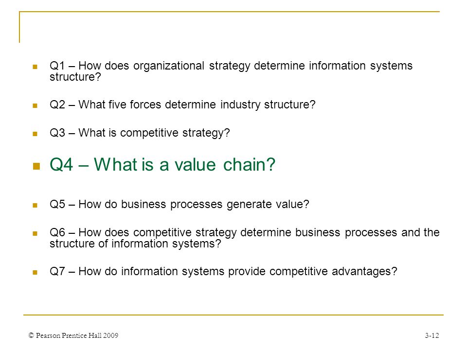 Q1 – How does organizational strategy determine information systems structure