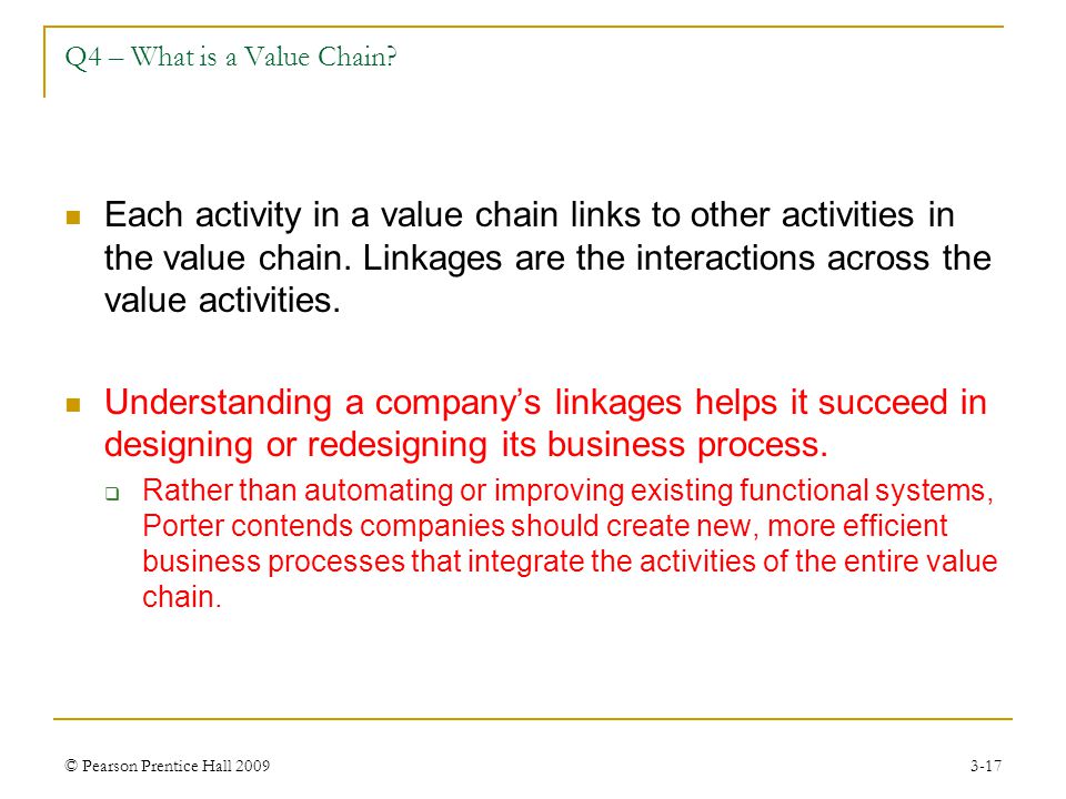 Q4 – What is a Value Chain