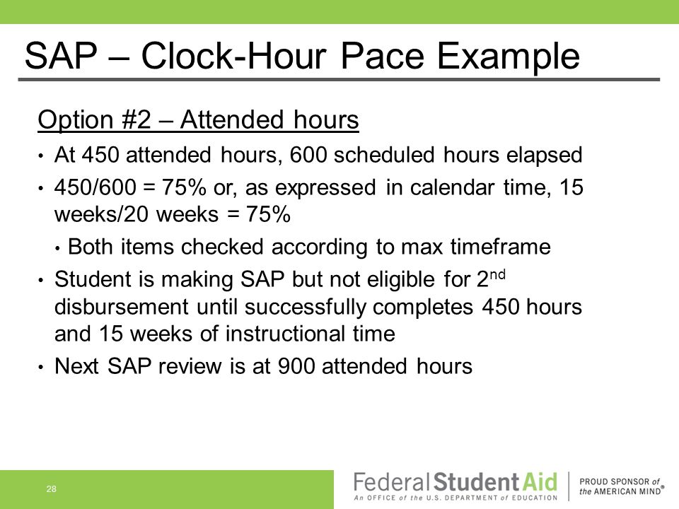 SAP – Clock-Hour Pace Example