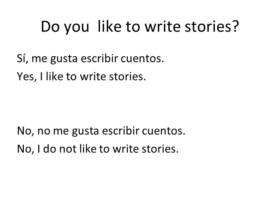 Do you like to write stories