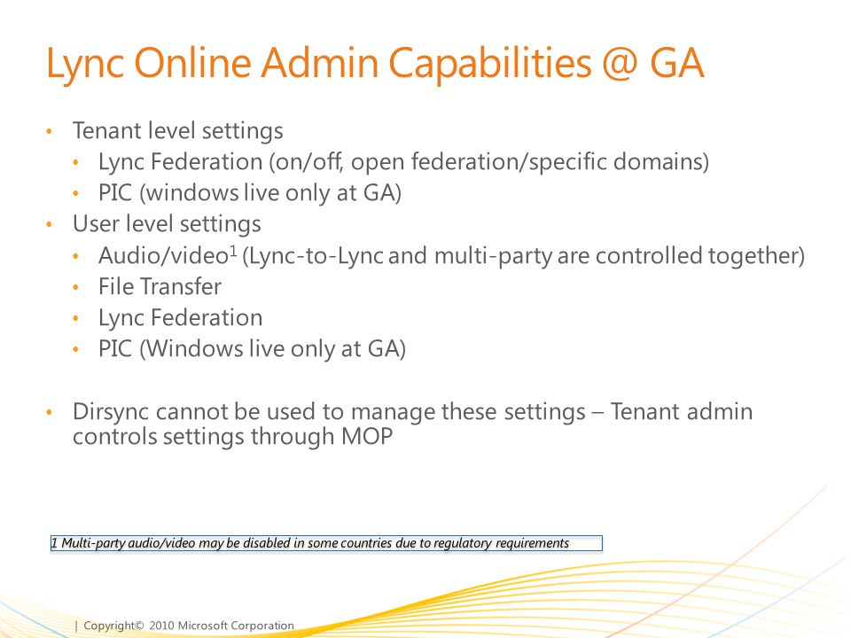 Lync Online Admin GA