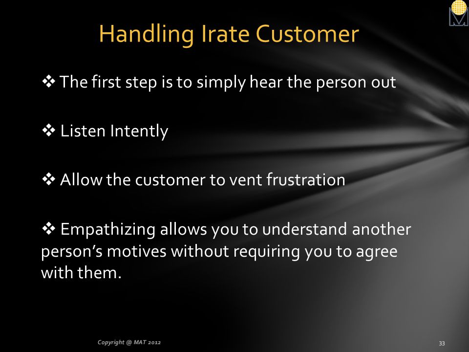 Handling Irate Customer