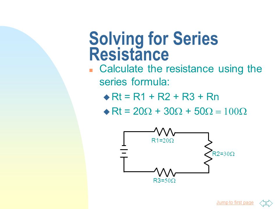 Solving for Series Resistance