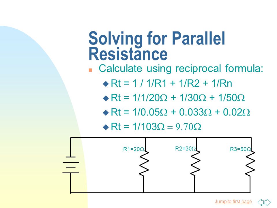 Solving for Parallel Resistance