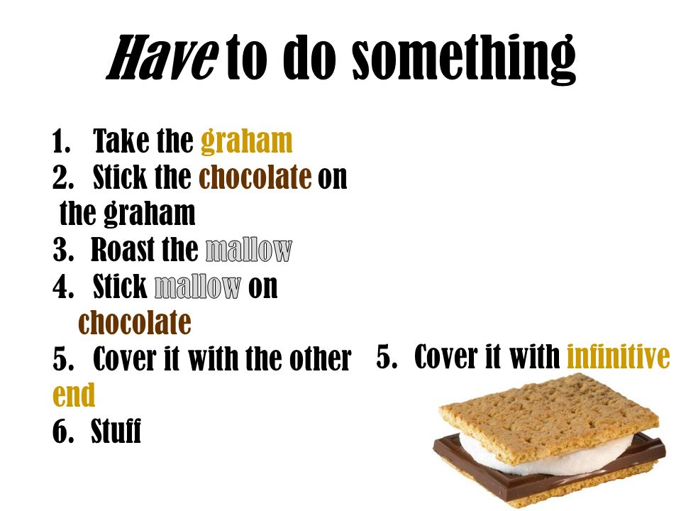 Have to do something Take the graham Stick the chocolate on the graham