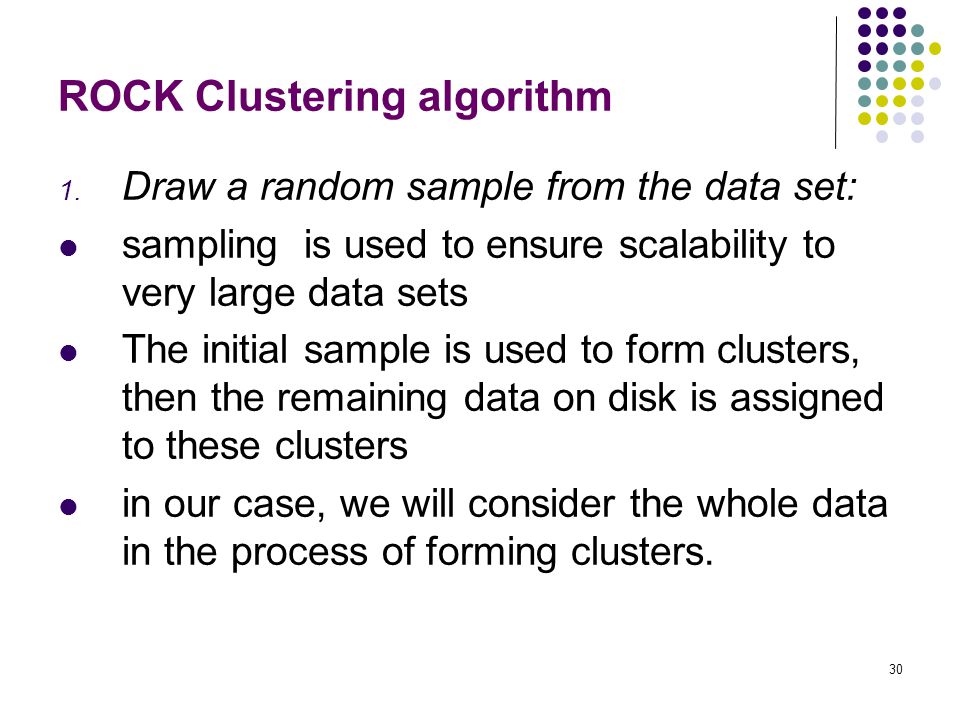 ROCK Clustering algorithm