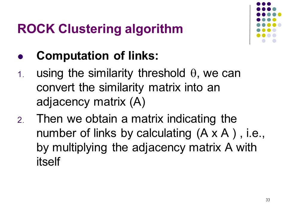 ROCK Clustering algorithm