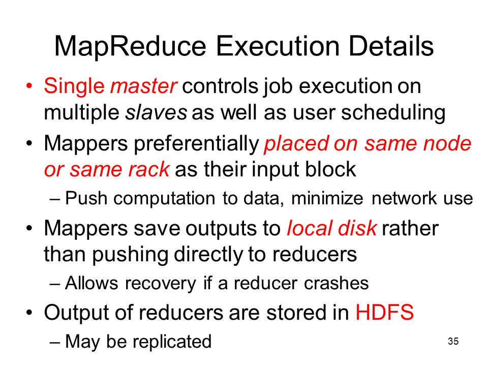 MapReduce Execution Details