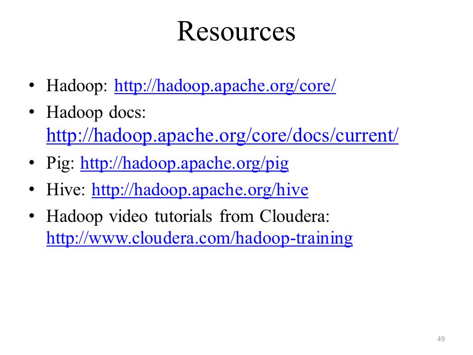 Resources Hadoop:
