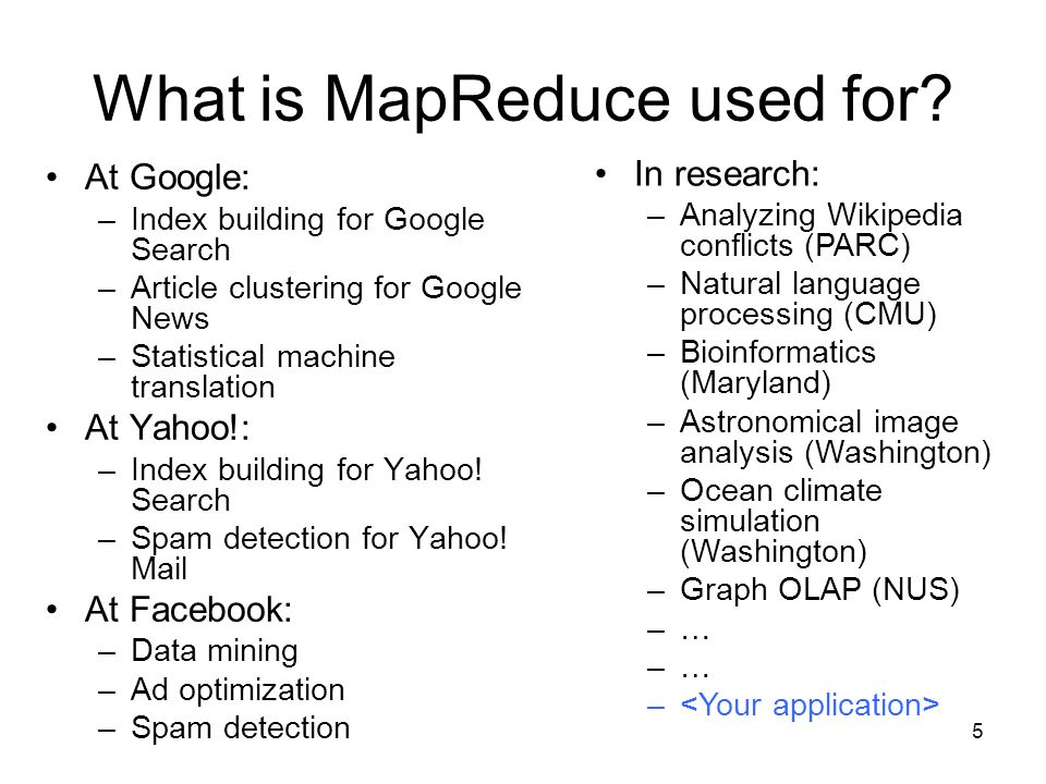 What is MapReduce used for