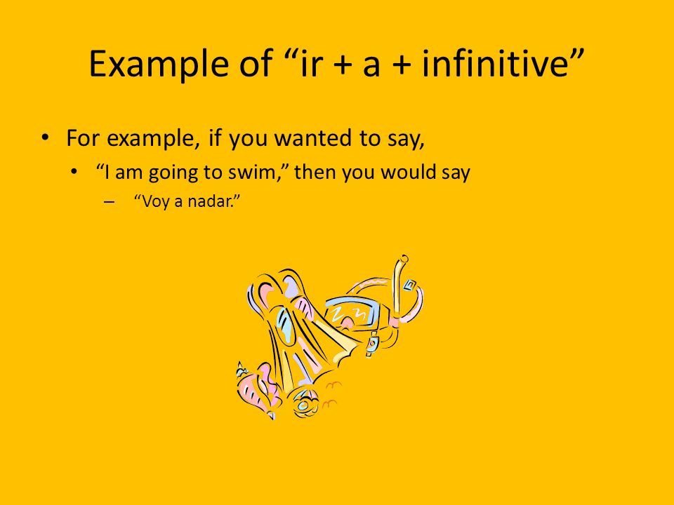 Example of ir + a + infinitive