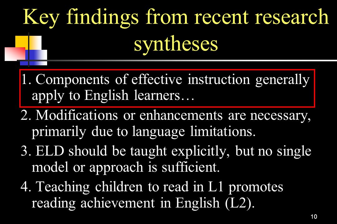 Key findings from recent research syntheses