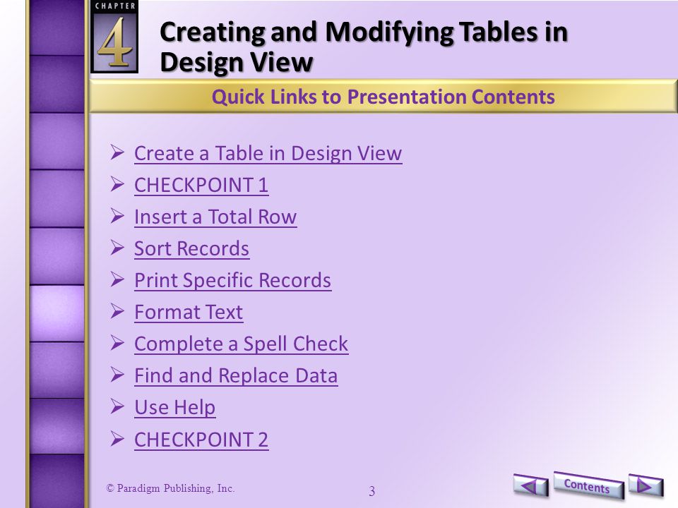 Creating and Modifying Tables in Design View