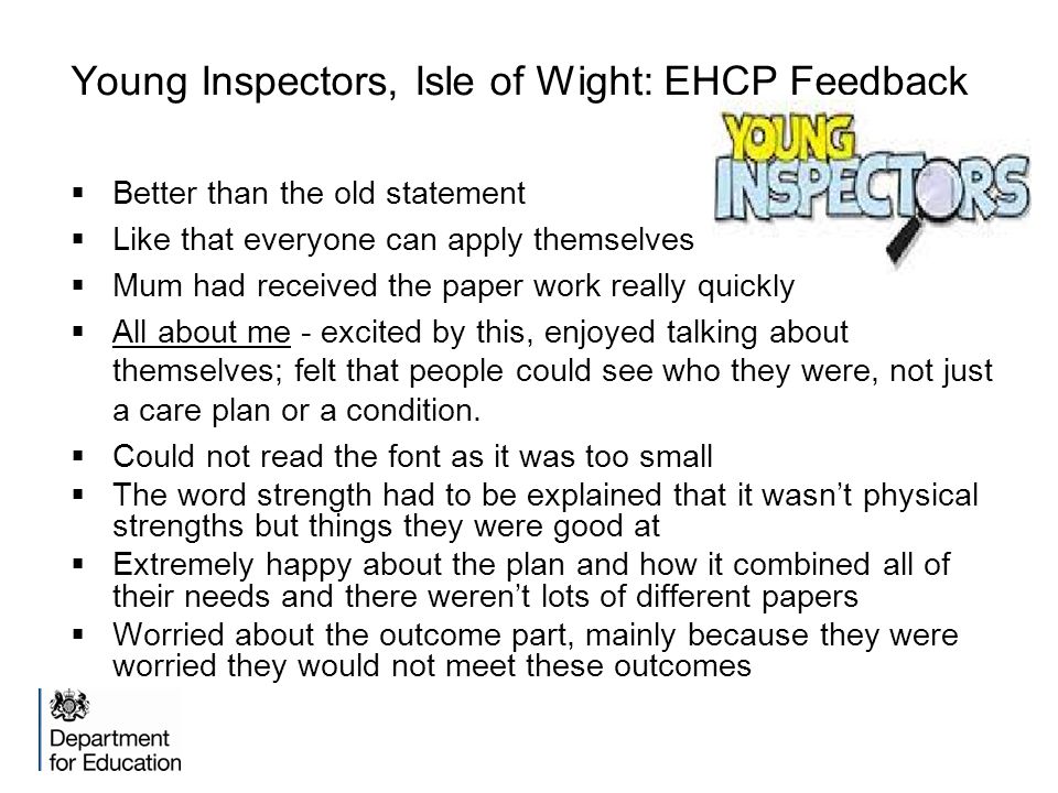 Young Inspectors, Isle of Wight: EHCP Feedback