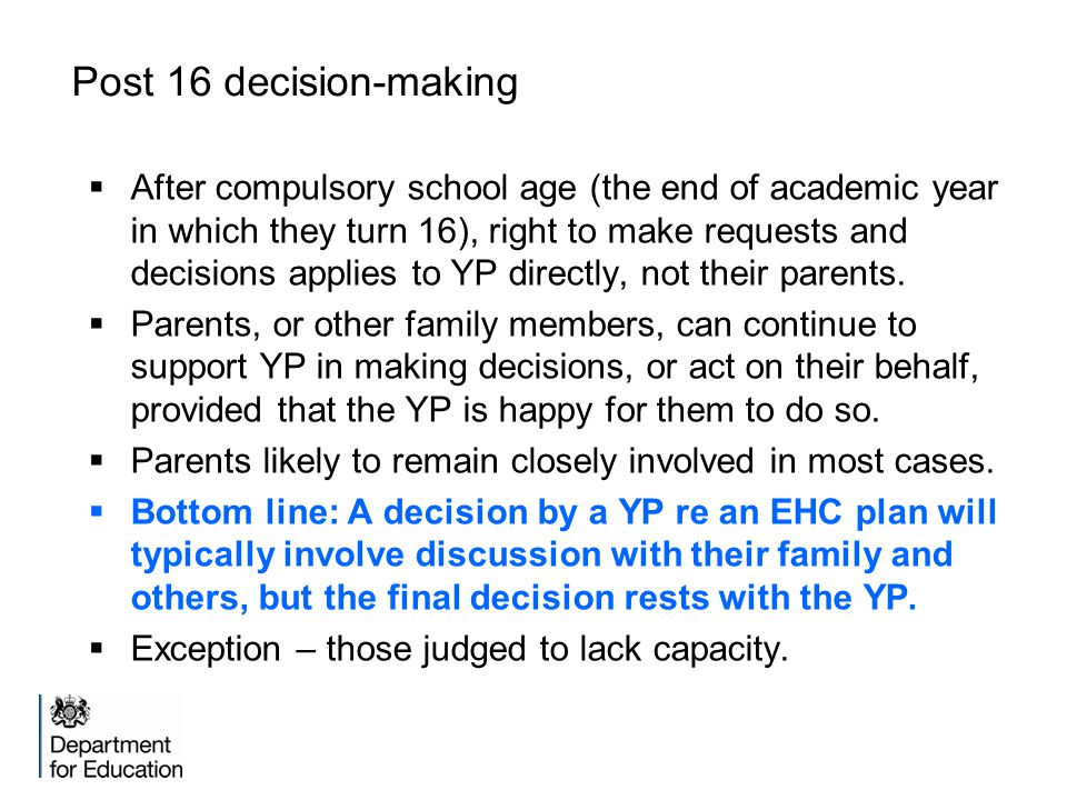 Post 16 decision-making