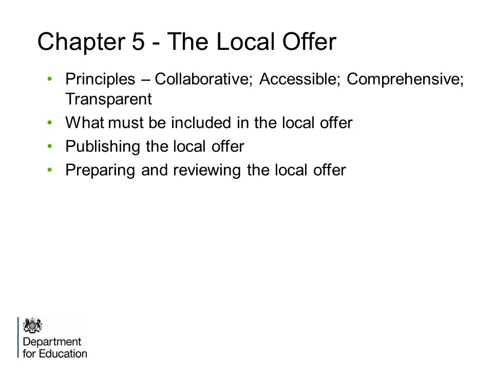 Chapter 5 - The Local Offer