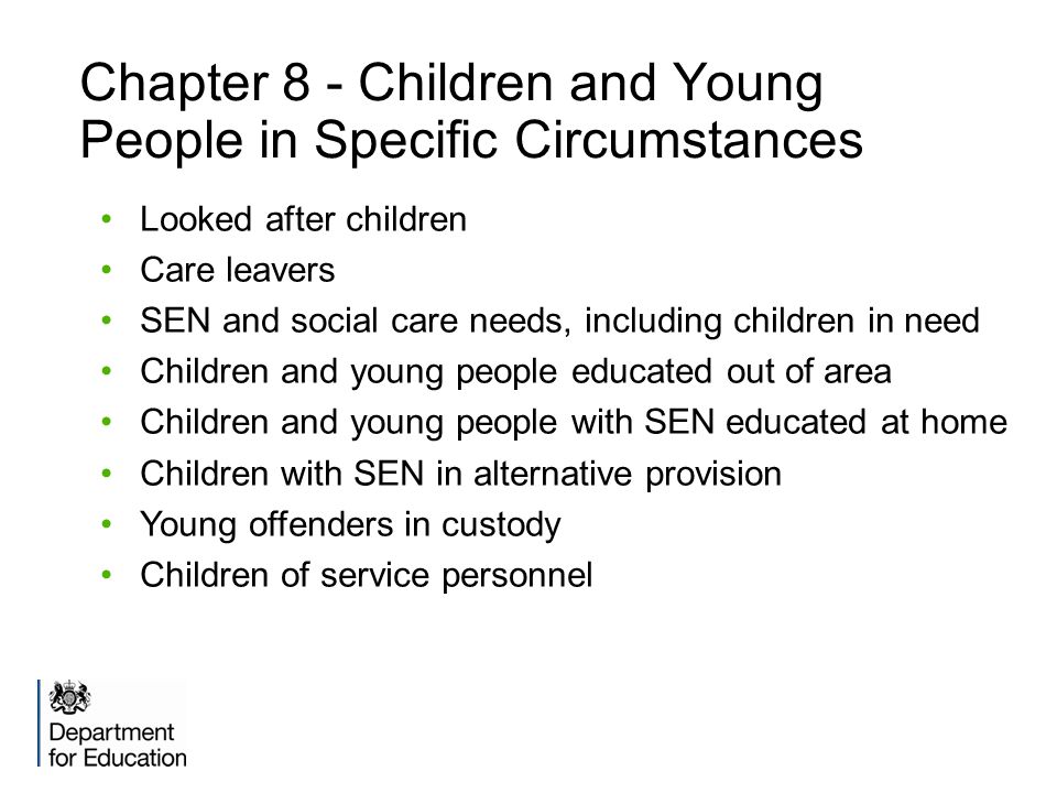 Chapter 8 - Children and Young People in Specific Circumstances