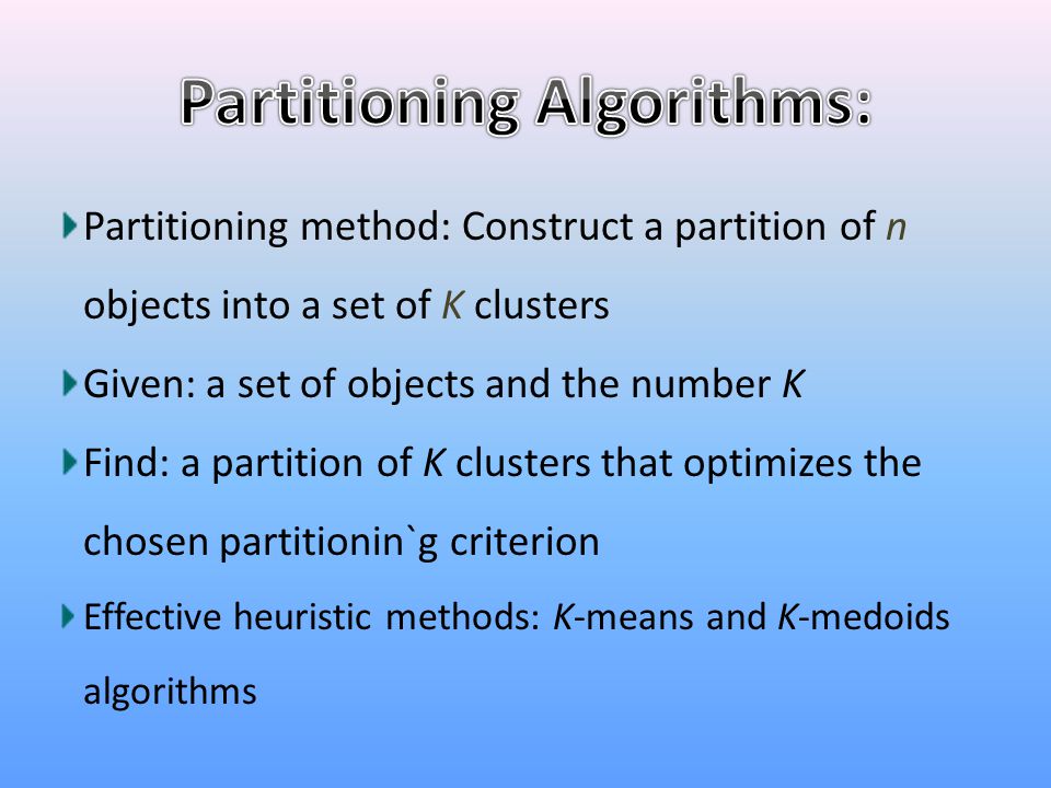 Partitioning Algorithms: