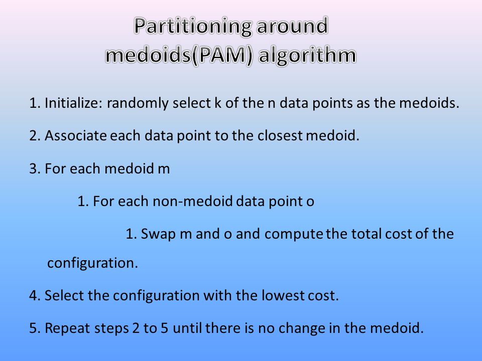 medoids(PAM) algorithm