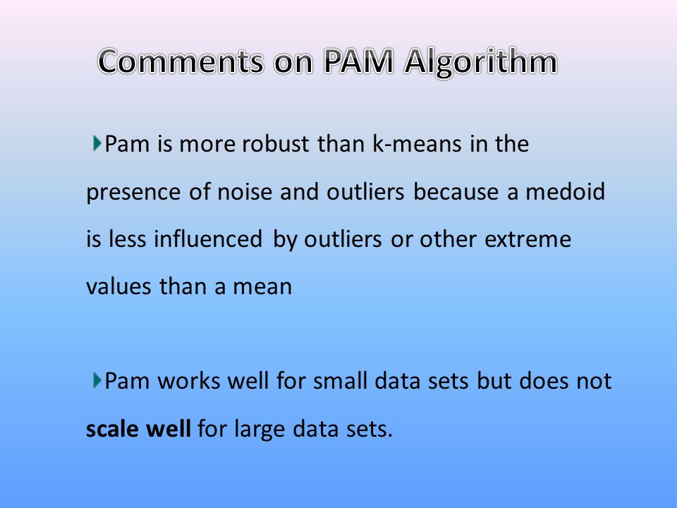 Comments on PAM Algorithm
