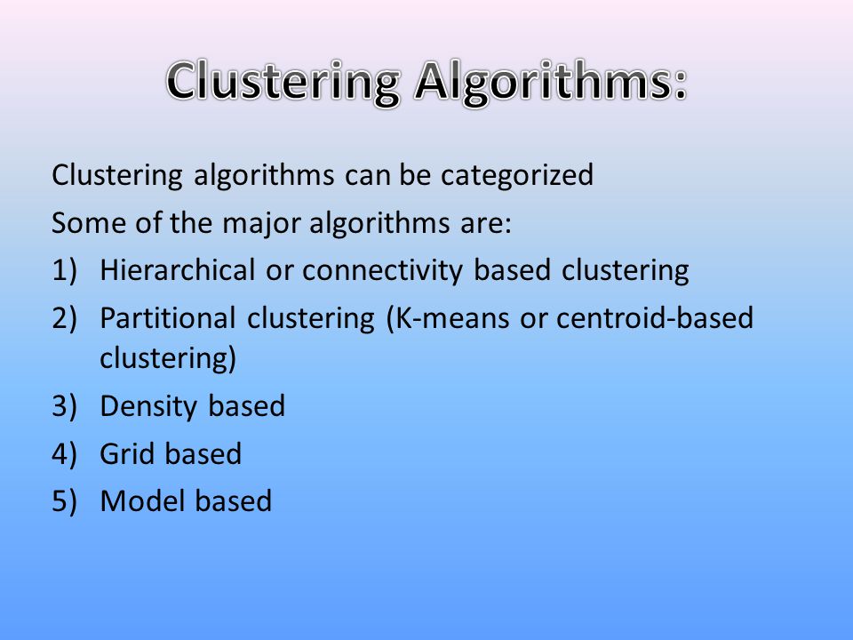Clustering Algorithms: