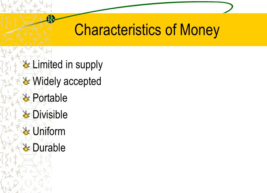 Characteristics of Money