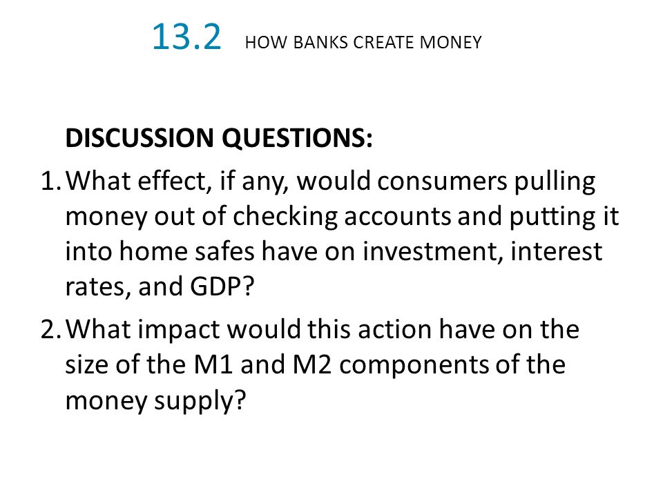 13.2 DISCUSSION QUESTIONS: