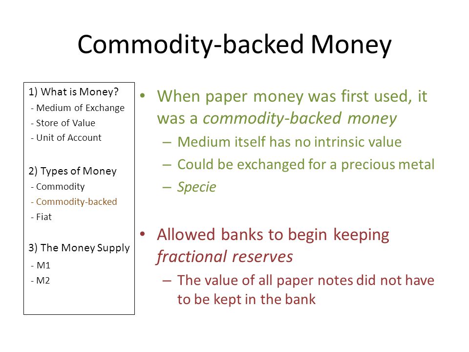 Commodity-backed Money