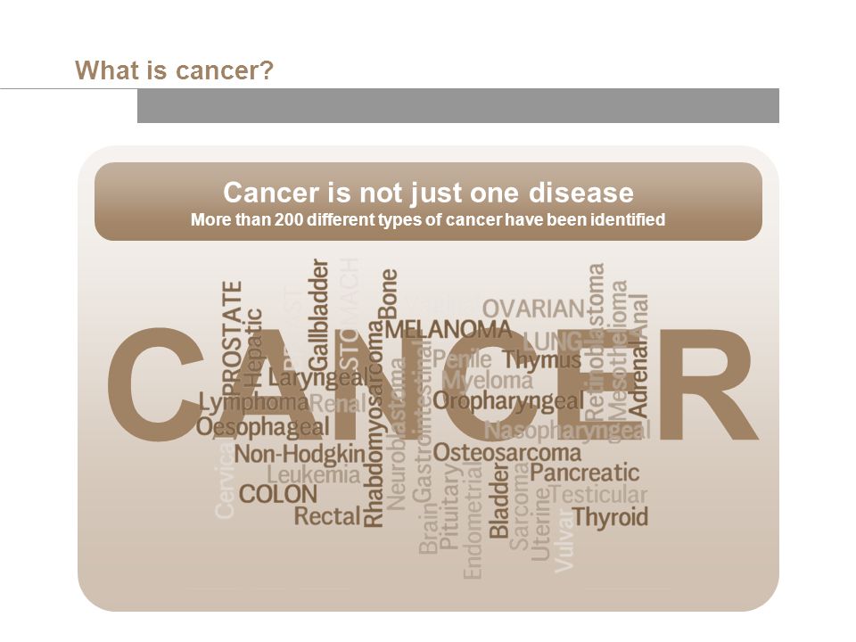 CANCER Cancer is not just one disease What is cancer