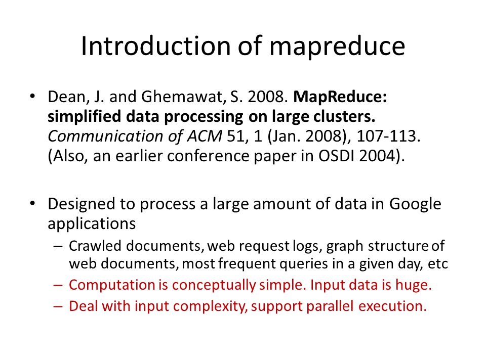 Introduction of mapreduce
