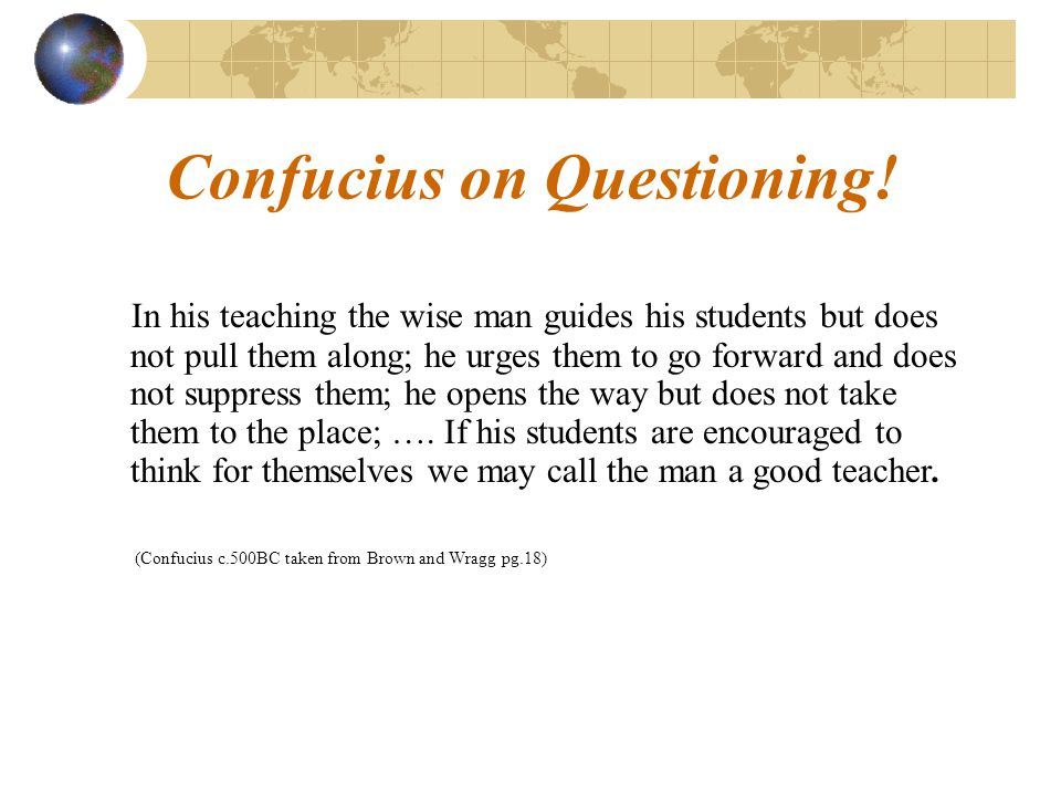 Confucius on Questioning!