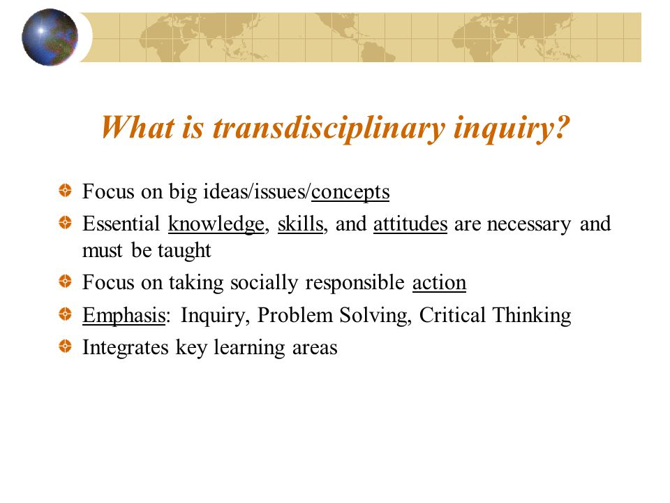 What is transdisciplinary inquiry