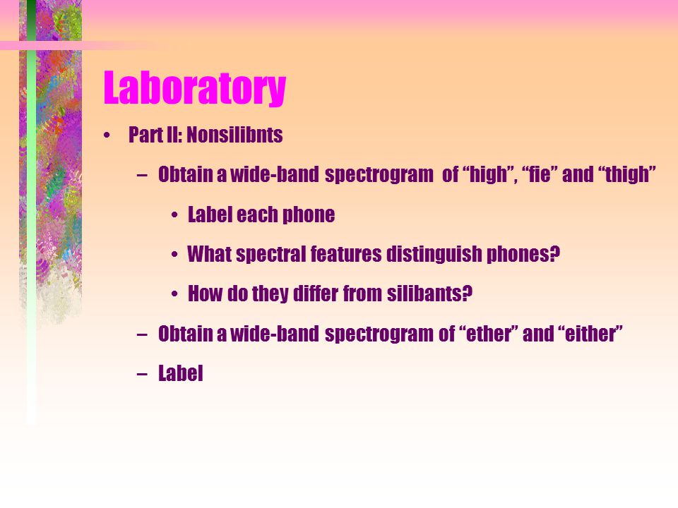 Laboratory Part II: Nonsilibnts