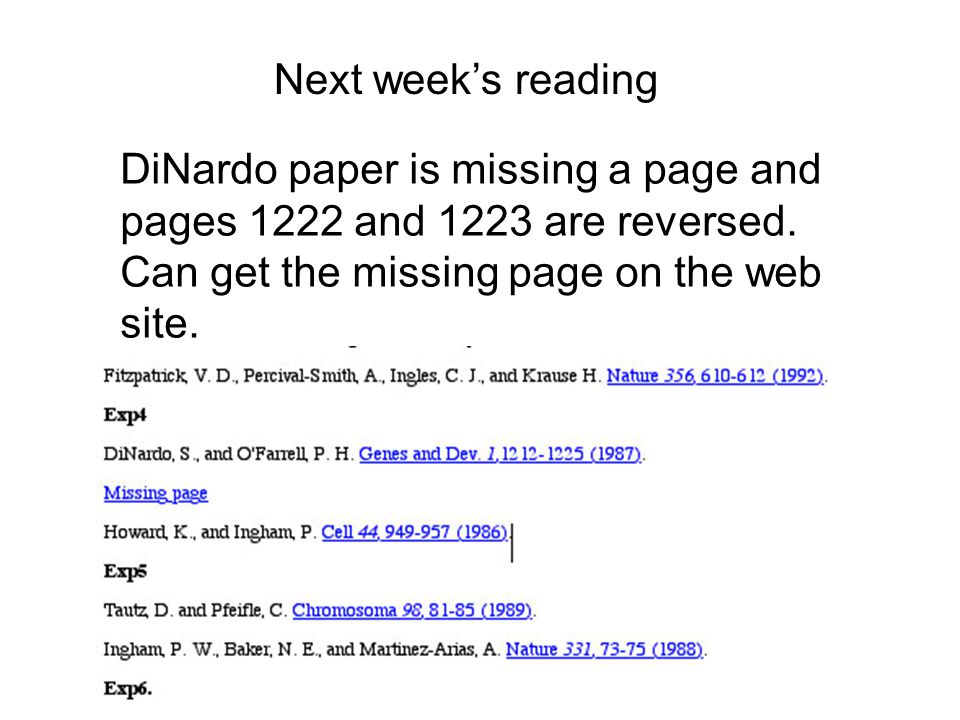 Next week’s reading DiNardo paper is missing a page and pages 1222 and 1223 are reversed.