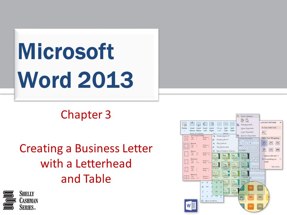 Chapter 3 Creating a Business Letter with a Letterhead and Table