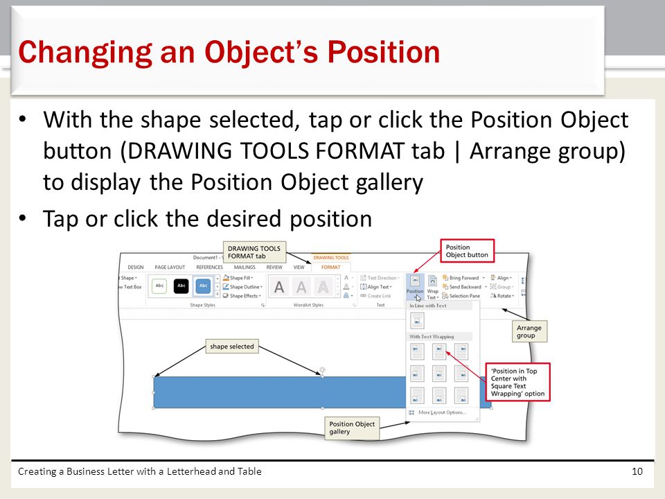 Changing an Object’s Position