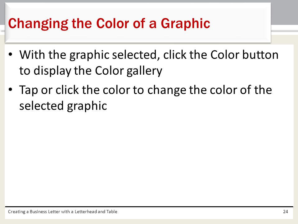 Changing the Color of a Graphic