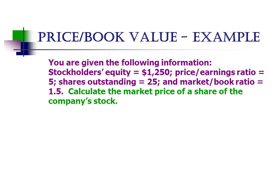 Price/Book Value - Example